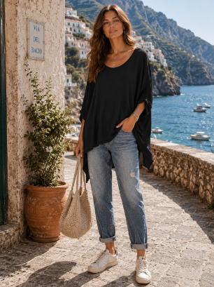 Layered Hem Tunic Top