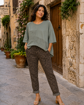 Abstract Printed Stretch Pant