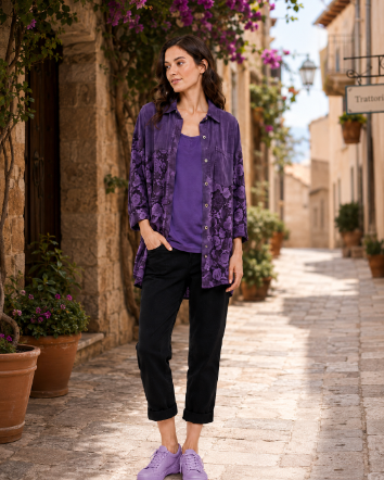 Washed Floral Lace Jacket
