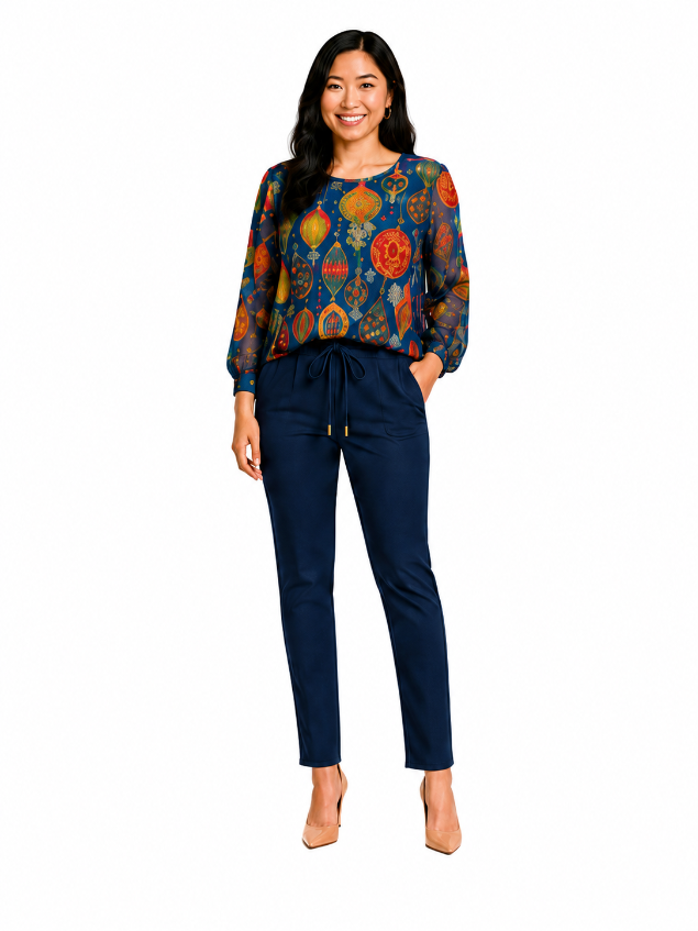 9066 Holiday Ornament Knit Top