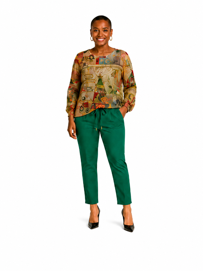 9066 Vintage Collage Knit Top