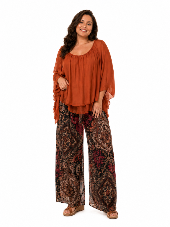 68025  Layered Silk Tunic Top