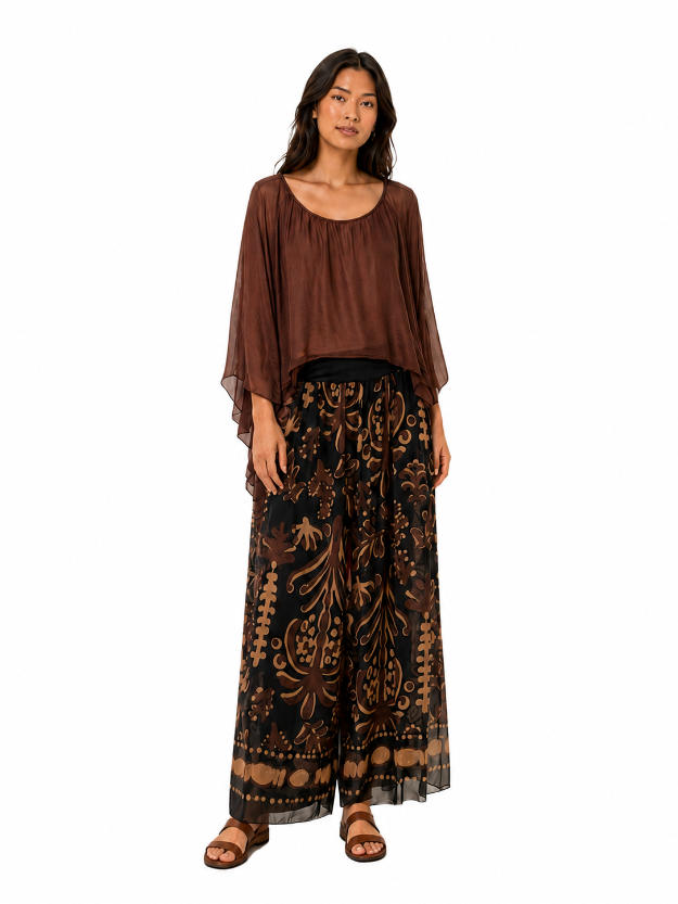 68025  Layered Silk Tunic Top