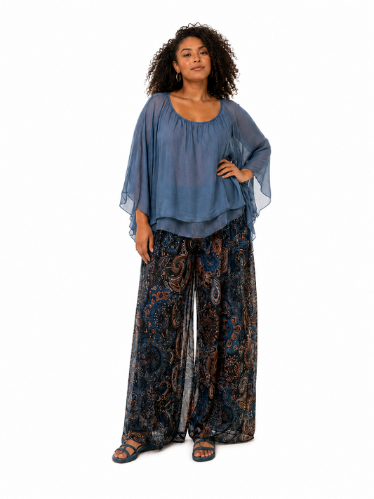 68025  Layered Silk Tunic Top