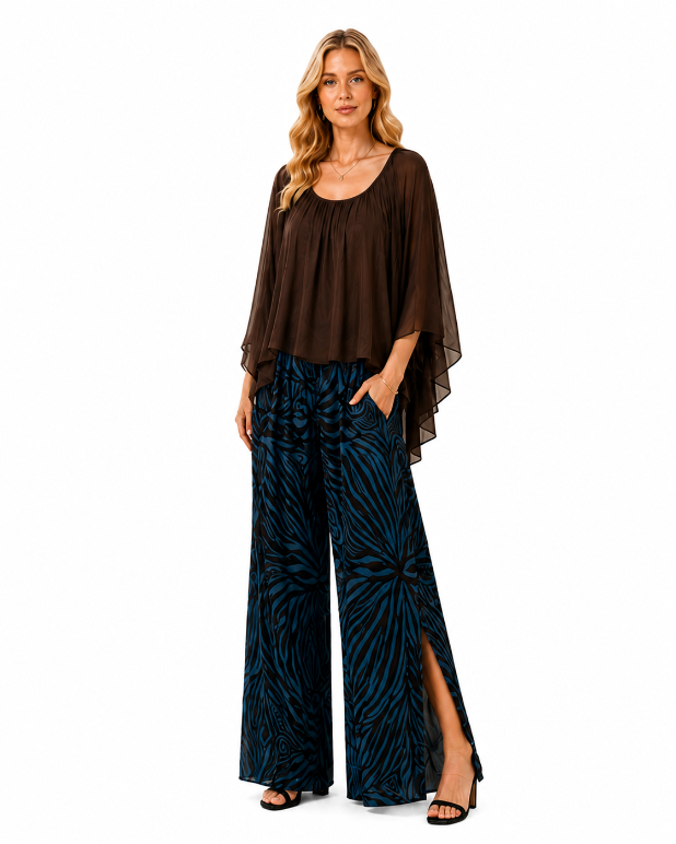 67081- Zebra Print  Leg Pants