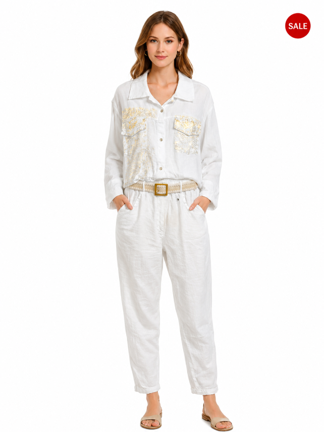 Linen Pants with Belt