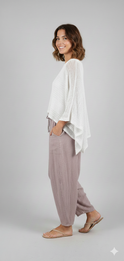 Linen Mesh Top