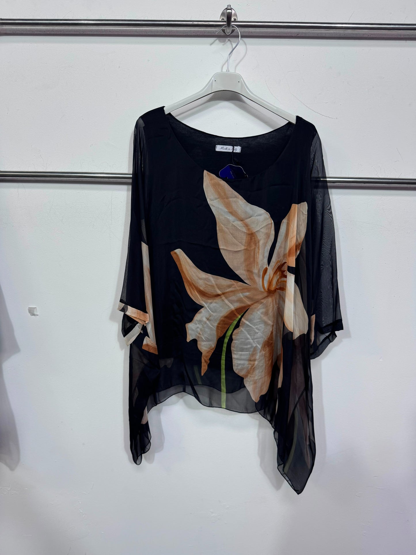 65623 Sheer Floral Overlay Top