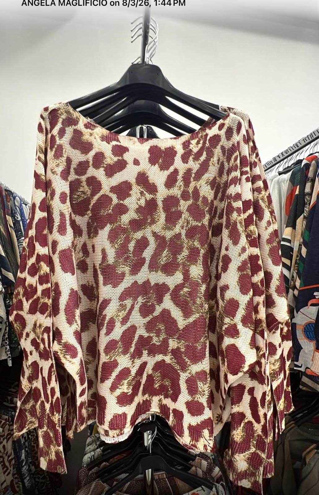 9066 Animal Print Mesh Top