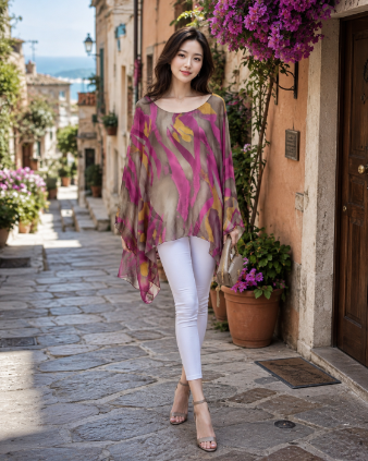 8183 Abstract Drape Top